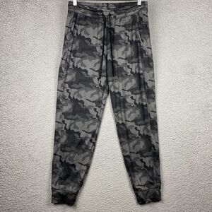 American Eagle Black Gray Camo High Rise Joggers Stretch Casual Womens Medium